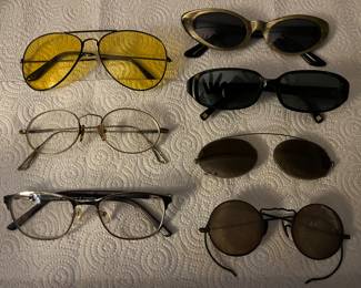 Vintage eyeglasses and sunglasses.