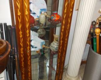 Fabulous inlaid wood curio cabinet