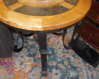 Heavy round lamp table