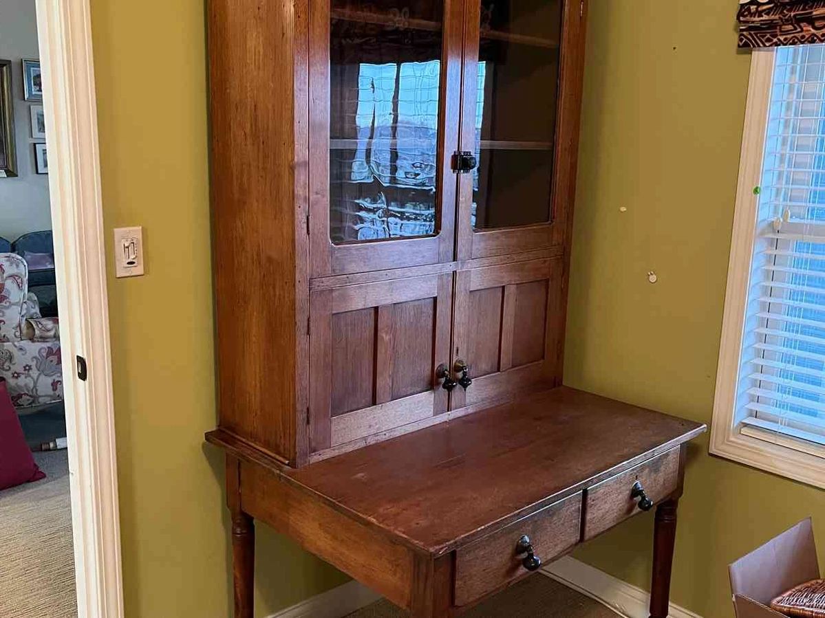 Vintage Table With Removable Hutch Handmade