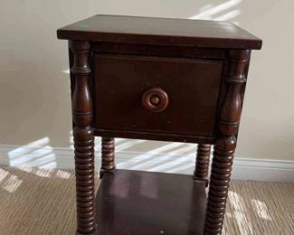 Antique Night Side Table With Spindle Legs
