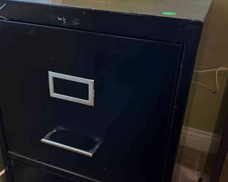 Black 2 Drawer File Cabinet