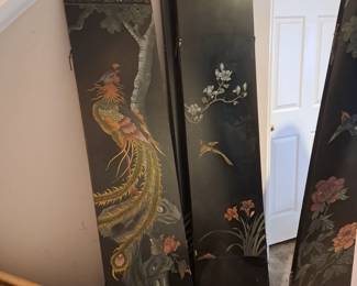 More views of black lacquered screen panels