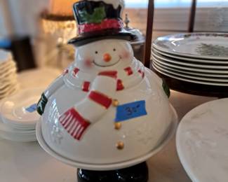 Snowman cookie jar
