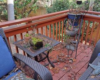 Patio plant stand and table