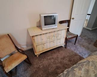 Two drawer painted chest