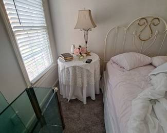 Bedside table and lamp