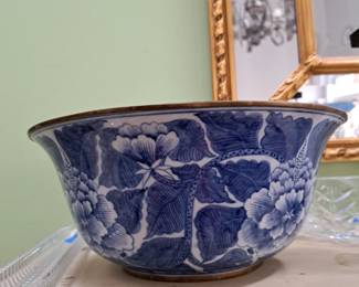 Asian blue floral bowl