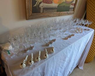 Waterford Lismore crystal, place card holders 