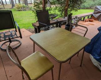 1960s Cosco card table with 4 gate leg chairs 