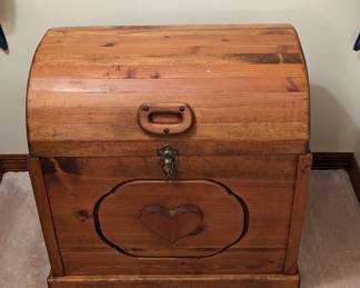 Handmade vintage round top trunk