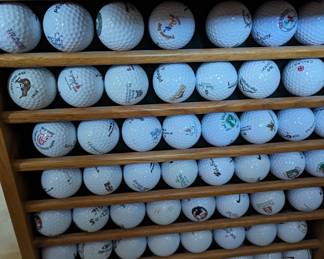 Collectible golf ball rack with balls