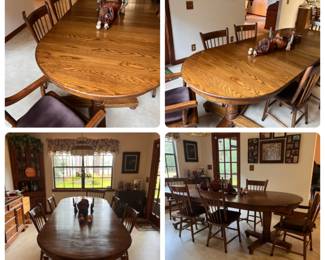 Amish made dining room table and 6 chairs 