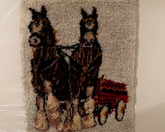 budweiser latch hoop rug wall hanging
