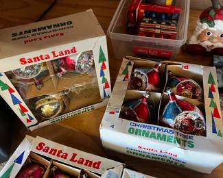 Vintage Santa Land Christmas ornaments 