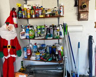 Santa Decoration and lots of misc cleaning supplies