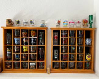 shot glasses from all over the states and different countries