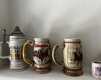 beer steins, budweiser