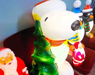 Vintage Peanuts Snoopy & Woodstock Blow Mold 30"