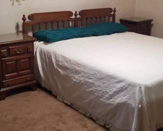 King bed with two night stands and dresser.  Top quality.  Nice condition. 