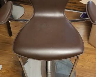 4 Italian leather bar stools. 