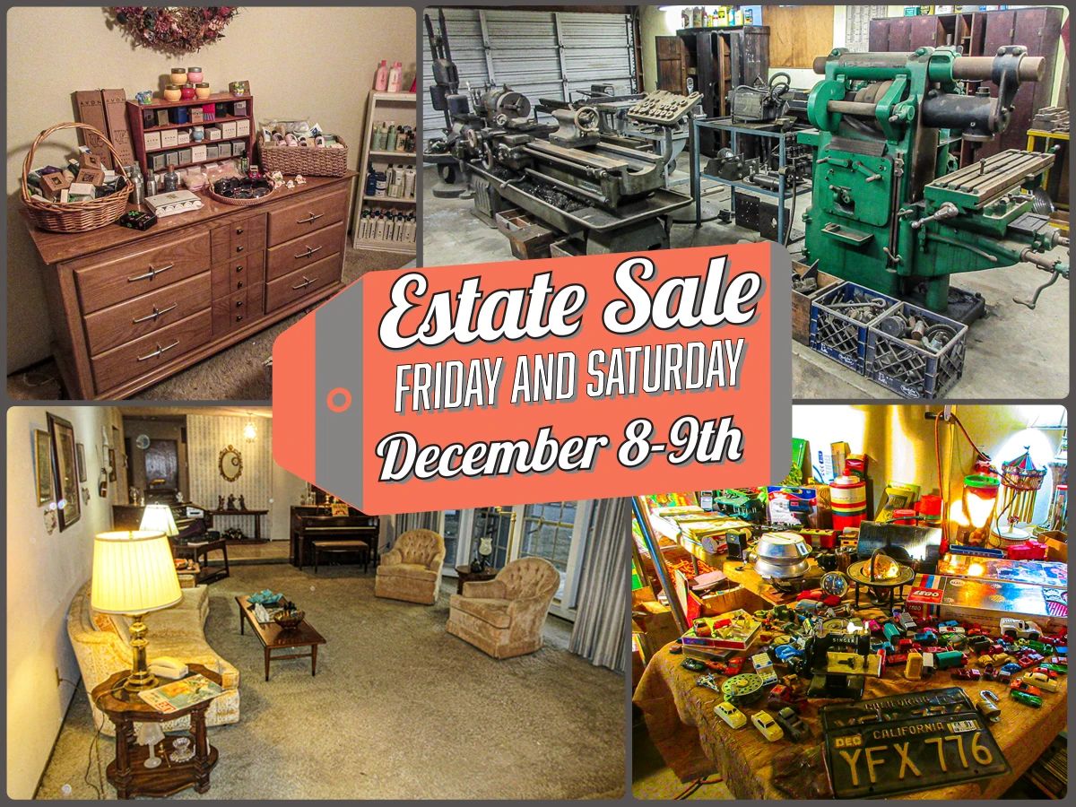Estate Sale in Modesto by Treasures to Find starts on 12/8/2023