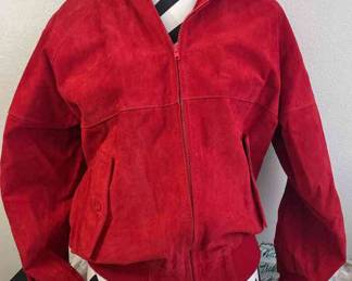 Vintage Catamount Trails Suede Red Bomber Jacket