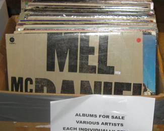 Box of vintage record albums for Estate Sale