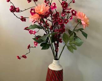 Ceramic vase 15 in with foliage 36 in