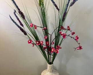 Ceramic vase 10 in with foliage 36 in