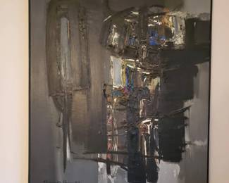 Claude Bentley (1915-1990) abstract expressionist style painting