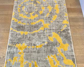 $120 - SAFAVIEH Porcello Collection Accent Rug - Light Grey & Yellow, Modern Abstract Design - 60" x 36"