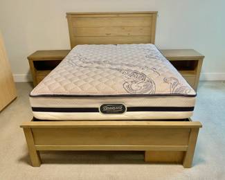 Room view - NE Kids Bedroom set and Beautyrest mattress headboard: 48" H, 57.5" W,; footboard 18" H 