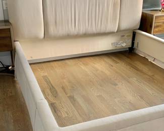 Barbara Barry king size bed frame AS IS - wear on headboard- headboard 56" H, 87" W; sides 18.5" H