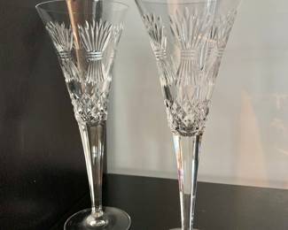 $20 pair - Champagne flutes - each 9.25" H, 3.5" diam