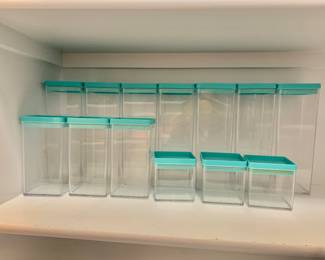 Set of plastic containers - $4 medium; $2 small; $6 large