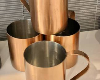 $24 - Set of 4 copper coffee/mule mugs - each 3.75" H, 3.25" diam