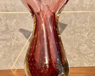 $45 - Murano glass vase - 8" H, 4.5" W, 3" D 