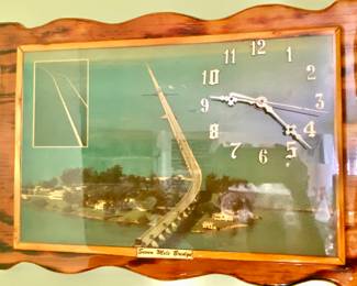Vintage 7 mile bridge wall clock