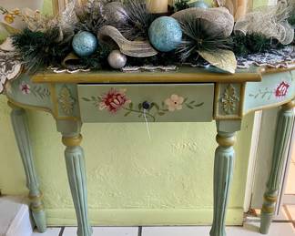 Floral painted hall table