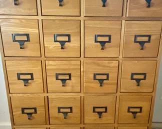 Library card catalog cabinet 