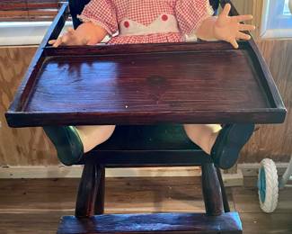 Antique doll high chair 