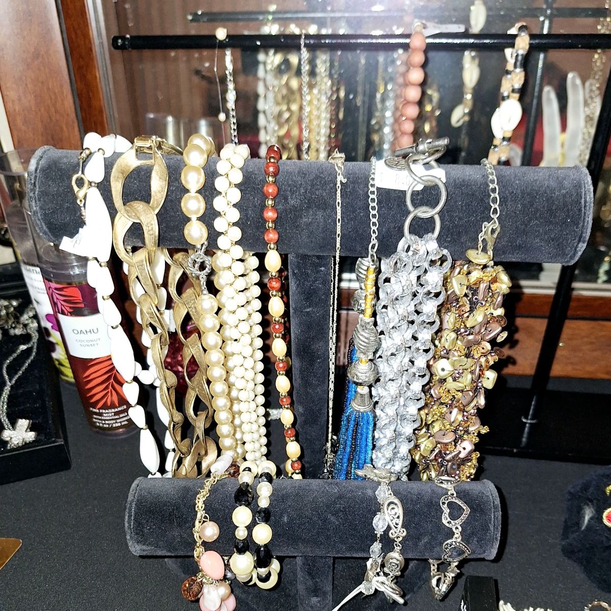 We have a table full of jewelry!