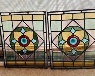 there are a number of stained glass pieces
