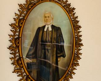 large ornate cast metal Victorian frame