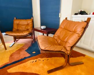vintage leather Westnofa chairs
