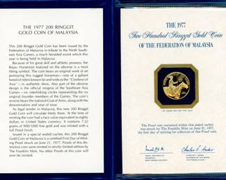 4 1977 Malaysia 200 Pinggit Gold Proof Coin