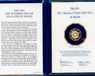 21 1979 Belize $100 Gold Proof Coin