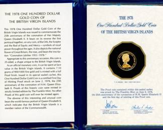 18 1978 British Virgin Islands $100 Gold Proof Coin