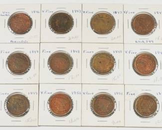 32 12pc. 1846-1851 Large Cent Coin Collection